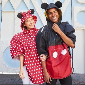 Disney Parks Rain Poncho Minnie OR Mickey Reflective Jacket Packable Coat